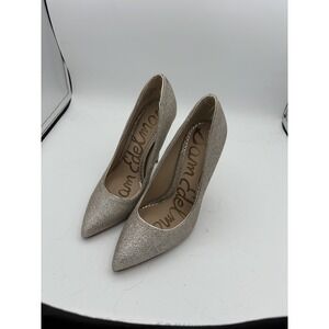 Sam Edelman Shoes Womens Size 5 Gold Glitter Pointed Toe Stiletto Pumps